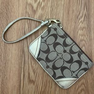 Y2k coach wristlet gold brown and tan